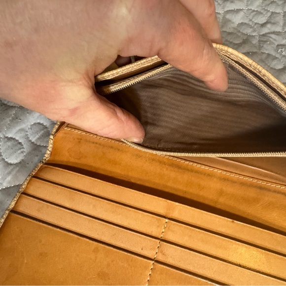 Celine AUTH Bi-Fold Macadam Tan Leather Long Wallet - Picture 5 of 13